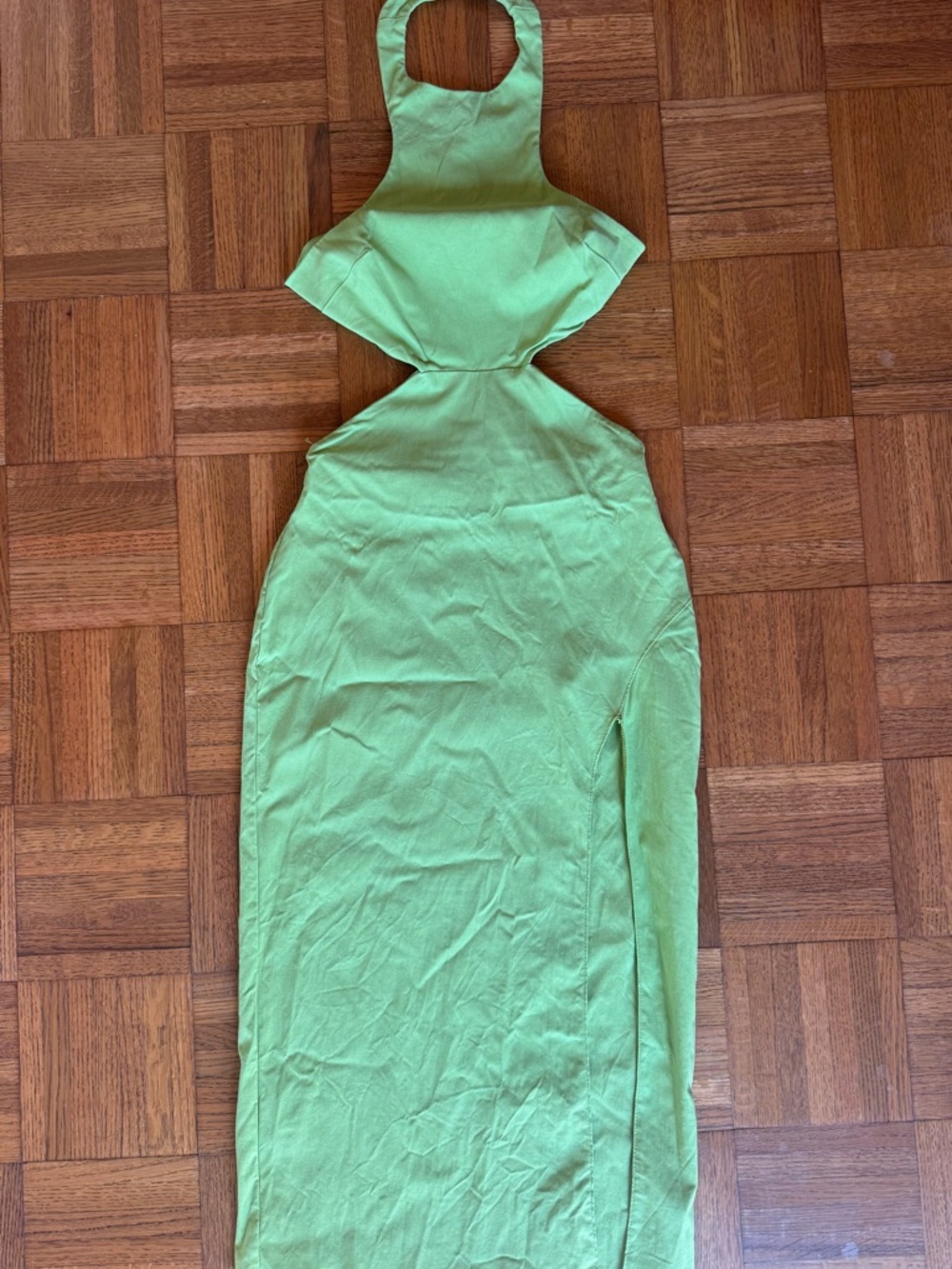 ASOS Lime Green Halter Cutout Bodycon Maxi Dress NWOT Never Worn